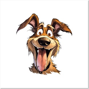 Funny Dog Cartoon Illustration Posters and Art